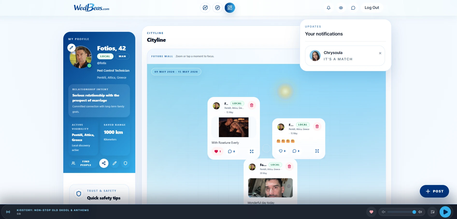 WedBeas — Dating & Relocation Platform Website + Native App — κεντρική παρουσίαση